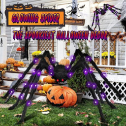150Cm Spider With Light Led Large Halloween Spider Decor - thumbnail 3