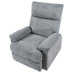 Beliani Recliner Chair Everton With Footrest Fabric Grey - thumbnail 9