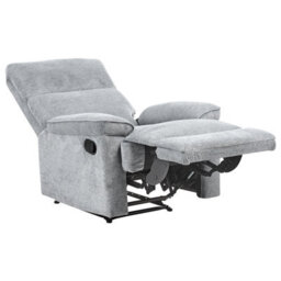 Beliani Recliner Chair Everton With Footrest Fabric Grey - thumbnail 6