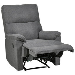 Beliani Recliner Chair Everton With Footrest Fabric Grey - thumbnail 5