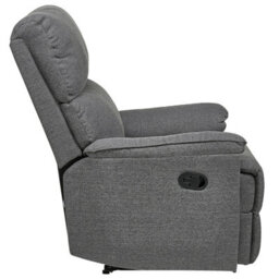 Beliani Recliner Chair Everton With Footrest Fabric Grey - thumbnail 7