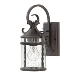Luminosa Lighting Elstead Hinkley Casa Outdoor 1 Light Wall Lantern Olde Black Ip44 - thumbnail 1