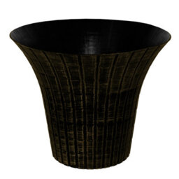 Simpa 2Pc Distressed Metallic Gold Elegance Flared Plastic Planters. - thumbnail 2