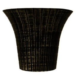Simpa 2Pc Distressed Metallic Gold Elegance Flared Plastic Planters. - thumbnail 3