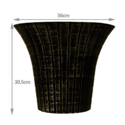 Simpa 2Pc Distressed Metallic Gold Elegance Flared Plastic Planters. - thumbnail 5