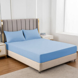 "Ameha Fitted Sheet 40Cm Extra Deep Pocket Bed Sheets Elastic Corners Soft Microfiber Fitted Sheet 16"" (Light Blue,single 91X190Cm)" - thumbnail 9