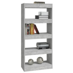 Berkfield Book Cabinet/room Divider Concrete Grey 60X30X135 Cm Engineered Wood - thumbnail 4