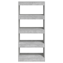 Berkfield Book Cabinet/room Divider Concrete Grey 60X30X135 Cm Engineered Wood - thumbnail 6