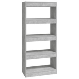 Berkfield Book Cabinet/room Divider Concrete Grey 60X30X135 Cm Engineered Wood - thumbnail 2