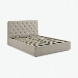 Furniturebox Uk Hayden Beige Fabric Ottoman King Size Bed Frame - thumbnail 5