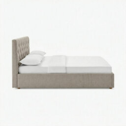 Furniturebox Uk Hayden Beige Fabric Ottoman King Size Bed Frame - thumbnail 4