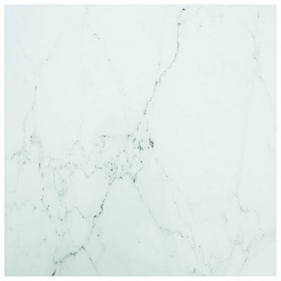 Vidaxl Table Top White 70X70 Cm 6 mm Tempered Glass With Marble Design - image 1