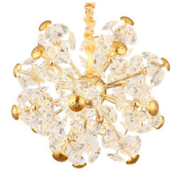 Luminosa Lighting Luminosa Floriella Pendant Ceiling Light Gold Colors Crystals Clear Glass Shade Led 3000K - thumbnail 3