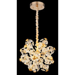 Luminosa Lighting Luminosa Floriella Pendant Ceiling Light Gold Colors Crystals Clear Glass Shade Led 3000K - thumbnail 4
