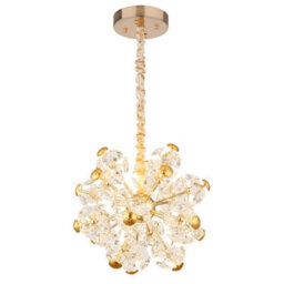 Luminosa Lighting Luminosa Floriella Pendant Ceiling Light Gold Colors Crystals Clear Glass Shade Led 3000K