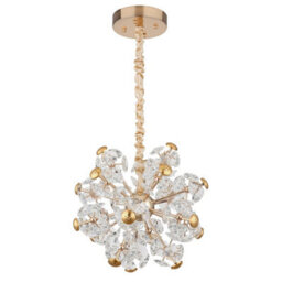 Luminosa Lighting Luminosa Floriella Pendant Ceiling Light Gold Colors Crystals Clear Glass Shade Led 3000K - thumbnail 2
