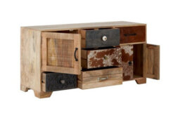 Orsina Sustainable Mango Wood Low Sideboard,storage Cabinet With Five Drawers,television Cabinet With Two Cupboards - thumbnail 6