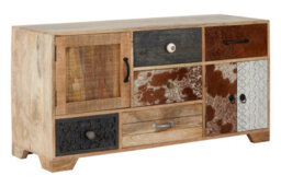 Orsina Sustainable Mango Wood Low Sideboard,storage Cabinet With Five Drawers,television Cabinet With Two Cupboards - thumbnail 2