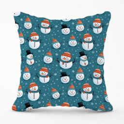 Warren Reed Designer Jolly Christmas Snowmen Cushions 60Cm X 60Cm - thumbnail 1