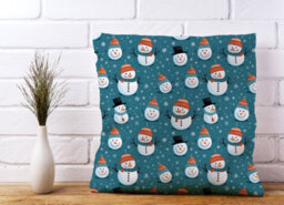 Warren Reed Designer Jolly Christmas Snowmen Cushions 60Cm X 60Cm - thumbnail 2