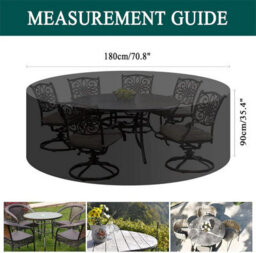 Round Patio Table Cover, Thick Cover Suitable For Garden Tables And Chairs (Beige Brown, 180 X 90 Cm) - thumbnail 4