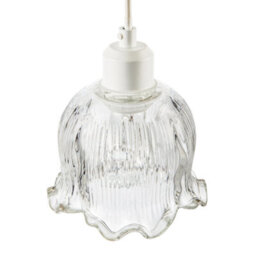 Happy Homewares Transparent Ribbed Glass Pendant Lighting Shade In Compact Bell Shape - thumbnail 4
