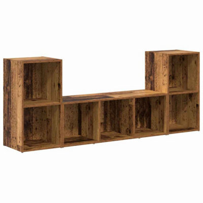 Berkfield Modern Tv Cabinet Set 3 Pcs Brown 107 X 35 X 37 Cm Engineered Wood - image 1