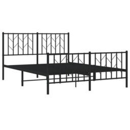 Berkfield Metal Bed Frame Without Mattress With Footboard Black 135X190Cm - thumbnail 4