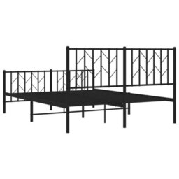 Berkfield Metal Bed Frame Without Mattress With Footboard Black 135X190Cm - thumbnail 7