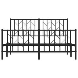 Berkfield Metal Bed Frame Without Mattress With Footboard Black 135X190Cm - thumbnail 5