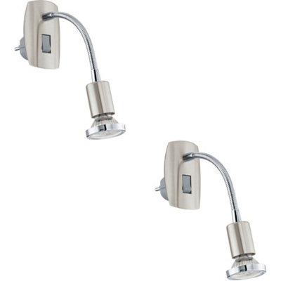 Loops 2 Pack Sleek Modern Satin Nickel And Chrome Led Wall Light For Indoor Space - image 1