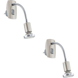 Loops 2 Pack Sleek Modern Satin Nickel And Chrome Led Wall Light For Indoor Space