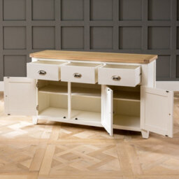 The Furniture Market Cheshire Cream Painted Large 3 Drawer 3 Door Sideboard - thumbnail 5