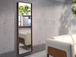 Angel Cerda Elegant Rectangular Walnut Wall Mirror For Modern Interiors - thumbnail 5