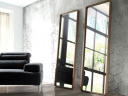 Angel Cerda Elegant Rectangular Walnut Wall Mirror For Modern Interiors - thumbnail 2