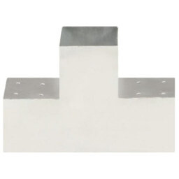 Berkfield Post Connectors 4 Pcs T Shape Galvanised Metal 101X101 mm - thumbnail 3
