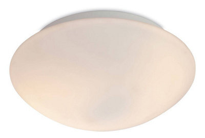 Luminosa Lighting Luminosa Vento 2 Light Flush Round Bathroom Ceiling Light Opal Glass Ip44, E27