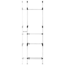 Walplus Telescopic Wardrobe System With Rods And Shelf Aluminium - thumbnail 7