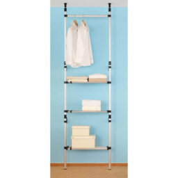 Walplus Telescopic Wardrobe System With Rods And Shelf Aluminium - thumbnail 5