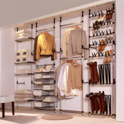 Walplus Telescopic Wardrobe System With Rods And Shelf Aluminium - thumbnail 3