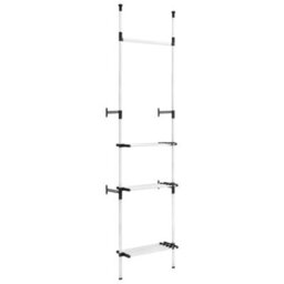 Walplus Telescopic Wardrobe System With Rods And Shelf Aluminium - thumbnail 2