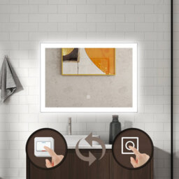 Probaty Bathrooms Bathroom Mirror 3-Colour Led 90X70Cm With Anti-Fog And Memory Function,backlit Wall Vanity Mirror,touch Sensor Switch,ip44 - thumbnail 3