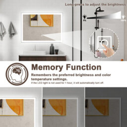 Probaty Bathrooms Bathroom Mirror 3-Colour Led 90X70Cm With Anti-Fog And Memory Function,backlit Wall Vanity Mirror,touch Sensor Switch,ip44 - thumbnail 5