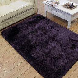 Purple Handmade , Luxurious , Modern , Plain , Shaggy , Sparkle Easy To Clean Rug For Living Room, Bedroom - 160Cm X 230Cm - thumbnail 5