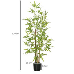 Wyld Haus 120Cm Artificial Bamboo-Style Tree In Pot - Green, Compact 15X15Cm - thumbnail 3