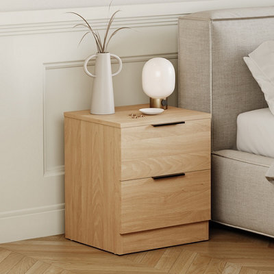 Lassic Vida Designs Trega Pine 2-Drawer Bedside Chest Stylish & Compact Space-Saving Nightstand (H)410mm X (W)390mm X (D)280mm - image 1