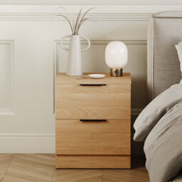 Lassic Vida Designs Trega Pine 2-Drawer Bedside Chest Stylish & Compact Space-Saving Nightstand (H)410mm X (W)390mm X (D)280mm - thumbnail 2