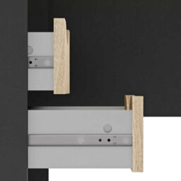 Wyld Haus Billabong L-Shaped Corner Desk - Black Matt And Natural Oak, 2 Drawers, 3 Shelves - thumbnail 8