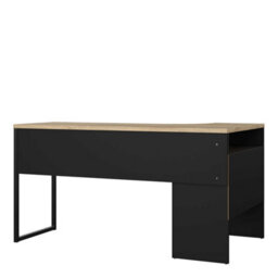 Wyld Haus Billabong L-Shaped Corner Desk - Black Matt And Natural Oak, 2 Drawers, 3 Shelves - thumbnail 5