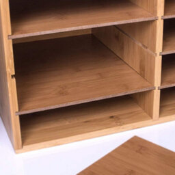 Hygrad Built to Survive Large Bamboo Desktop File Sorter A4 Document Desk Tidy Organiser 8 Compartments Filing Storage For Papers Stationery Magazines Fol - thumbnail 4